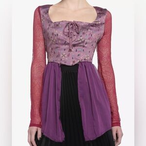 NWT Small Hocus Pocus Sarah Sanderson Peplum Top Lace-Up Her Universe Disney